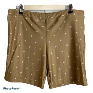 Tee2Sea‎ Tan Pink Polka Dots Pull On Stretch Shorts
